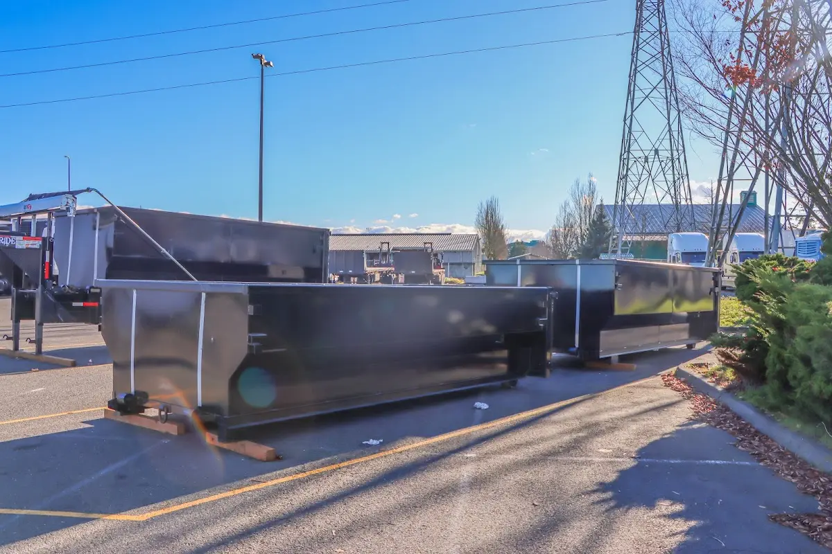 Roll-off dumpster ready for waste disposal at job site for Residential Dumpster Rental in Latimer